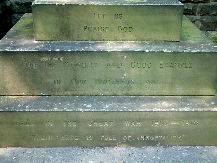 The Dedication on the Memorial Cross Outside St. Mary's Church, Carleton in Craven