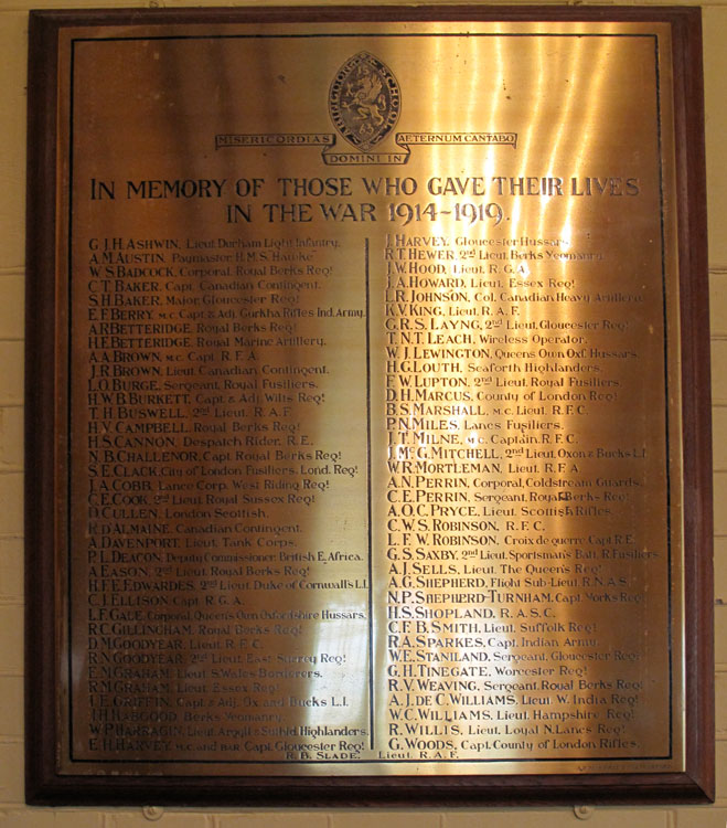 The First World War Memorial for Abingdon School