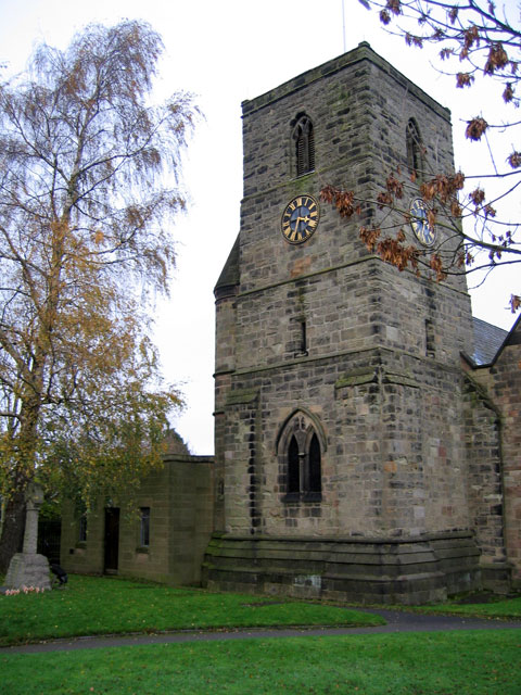 The War Memorial (left) outside St. Edmund's Church, Allestree