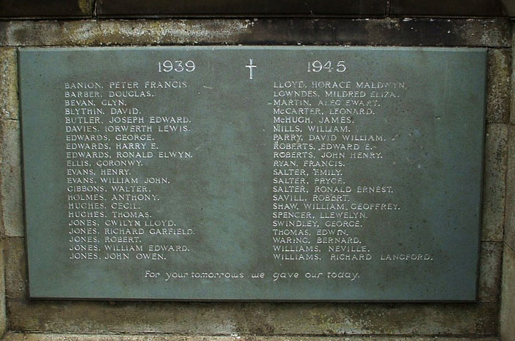 Second World War Commmeorations on the Bagillt War Memorial