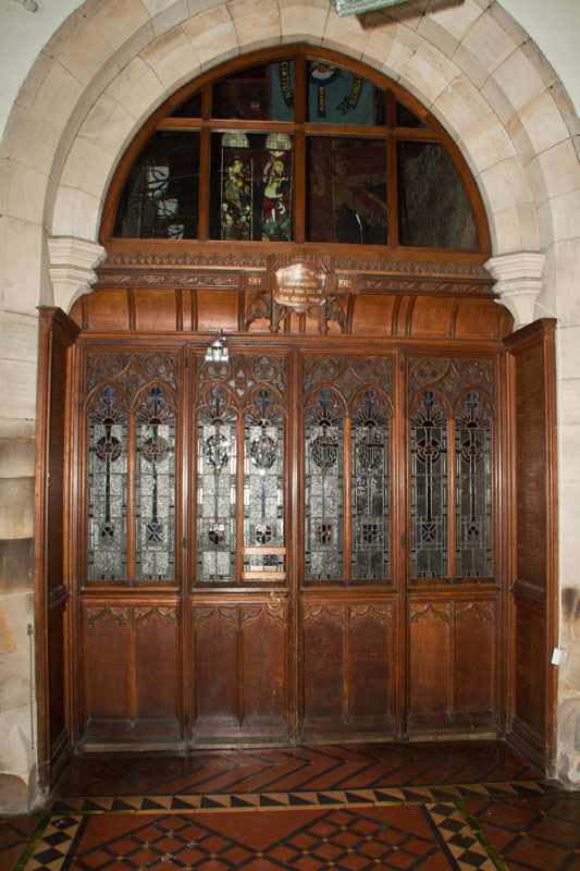 The War Memorial Screen for Barnard Castle, inside the main entrance of St. Mary's Church.