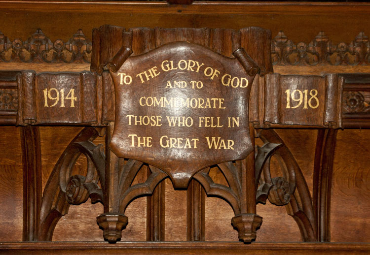 The War Memorial Screen Dedication in St. Mary's Church.