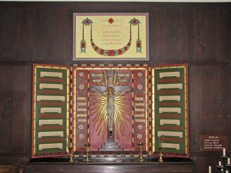 The War Memorial in St. Peter's Church, Barrowden (Rutland)