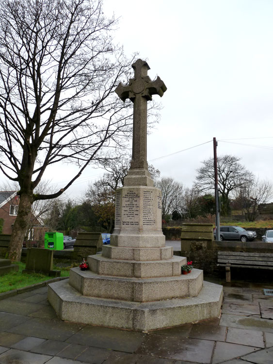 The War Memorial for Baxenden outside the Church of St. John the Baptist