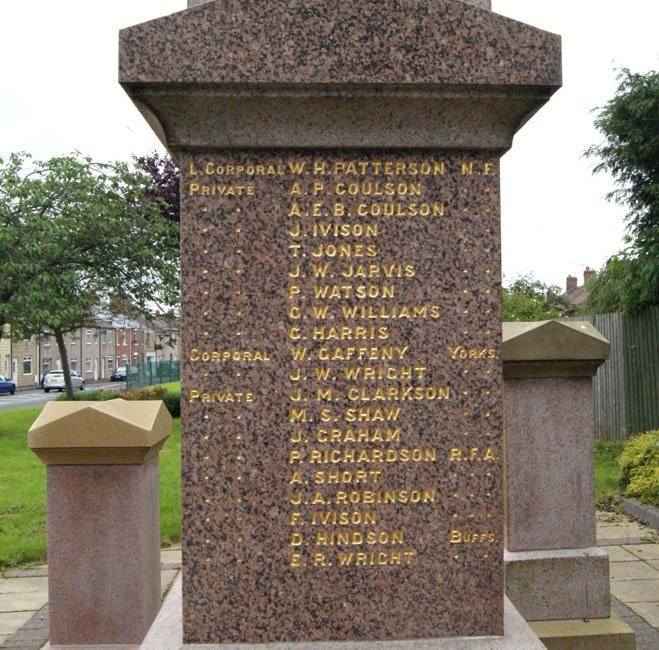 Yorkshire Regiment Names on the The Belmont War Memorial (1)