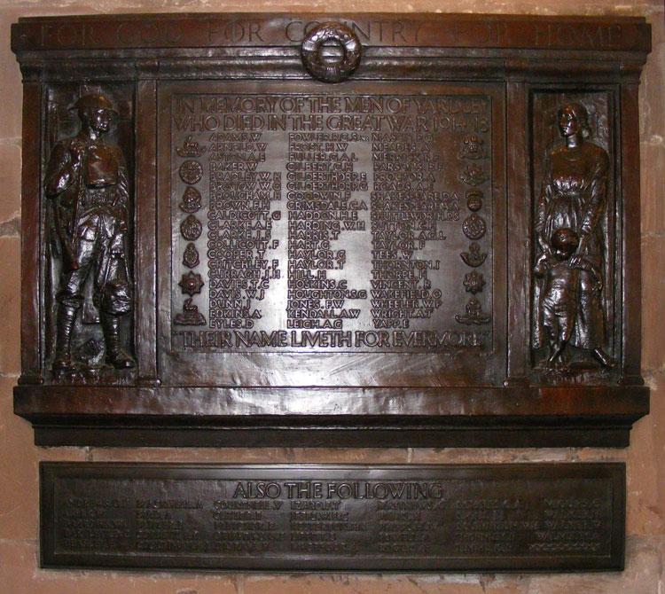 The War Memorial in St. Edburgha's Church, Yardley (Birmingham)