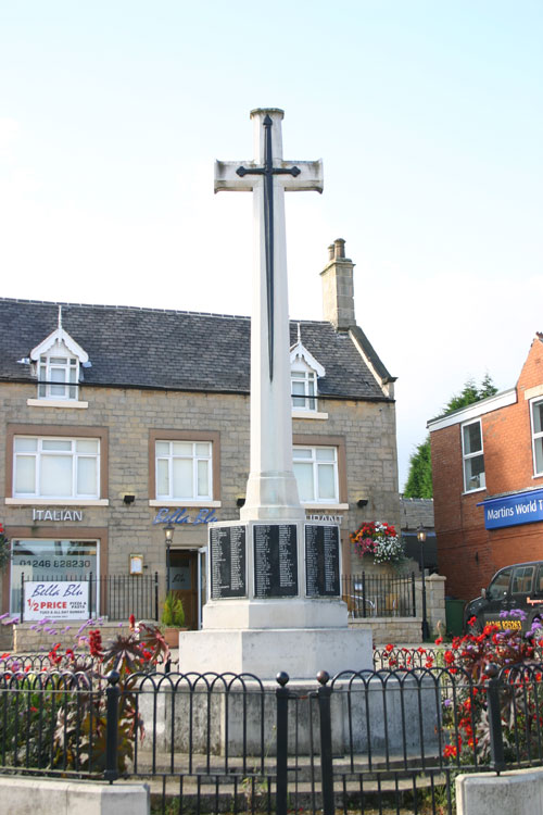 The War Memorial for Bolsover and Hillstown, Derbyshire 