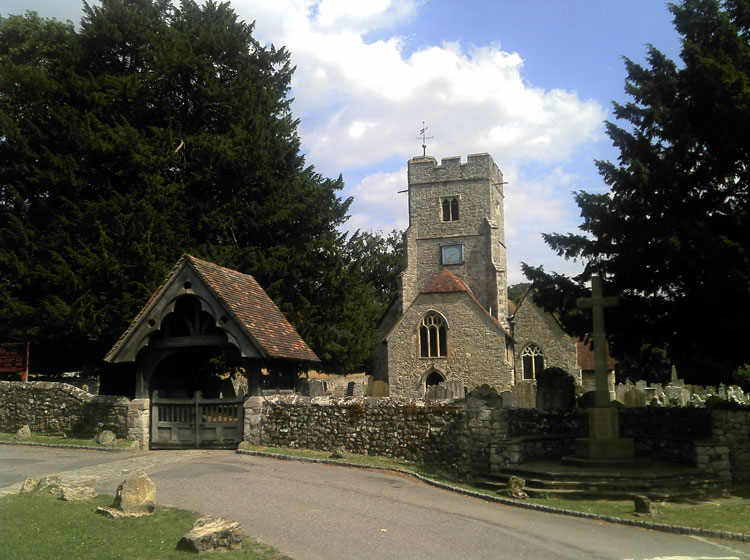 The Boxley (Kent) War Memorial outside the Church of St. Mary and All Saints.