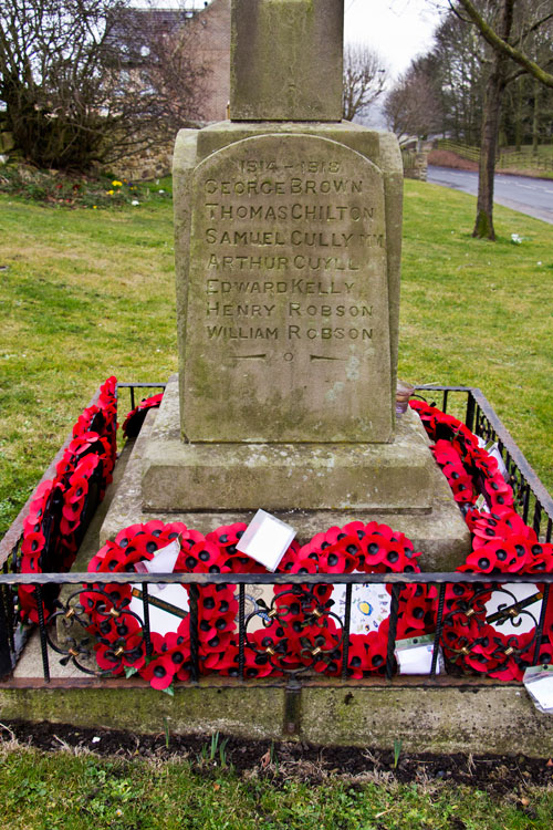 The Names of Privates Brown and Kelly on the Brandon War Memorial