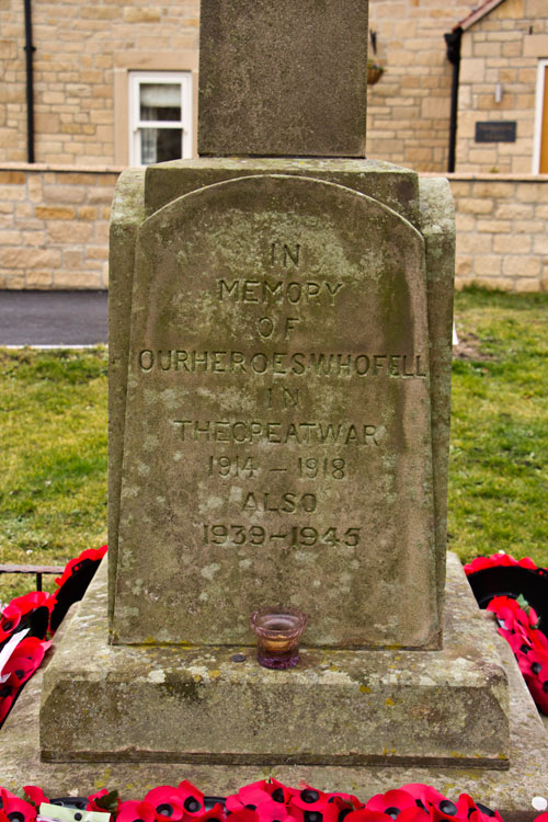 The Dedication on the Brandon War Memorial.