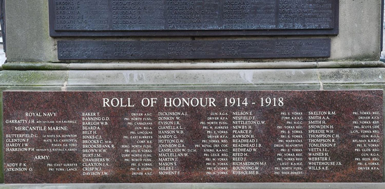 The Addendum to the Bridlington Cenotaph