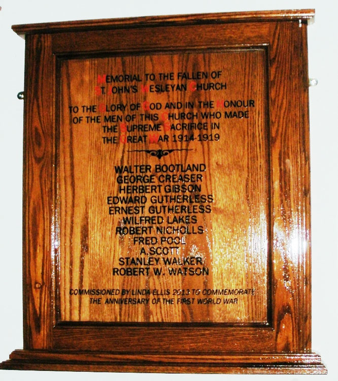 The War Memorial from St. John's Wesleyan Church, Bridlington