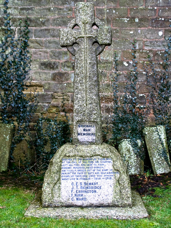 The War Memorial outside St. Mary's Church, Brignall (Photo : Edward Nicholl)