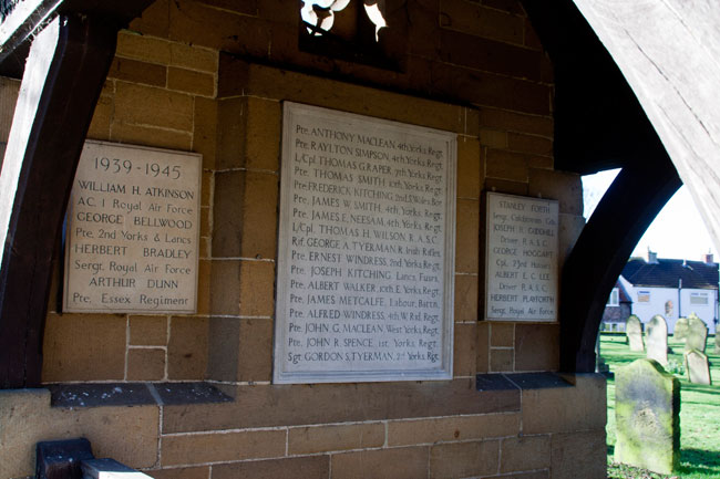 View of the Location of One of the First World War Panels, plus the Second World War Panels, on the Brompton War Memorial