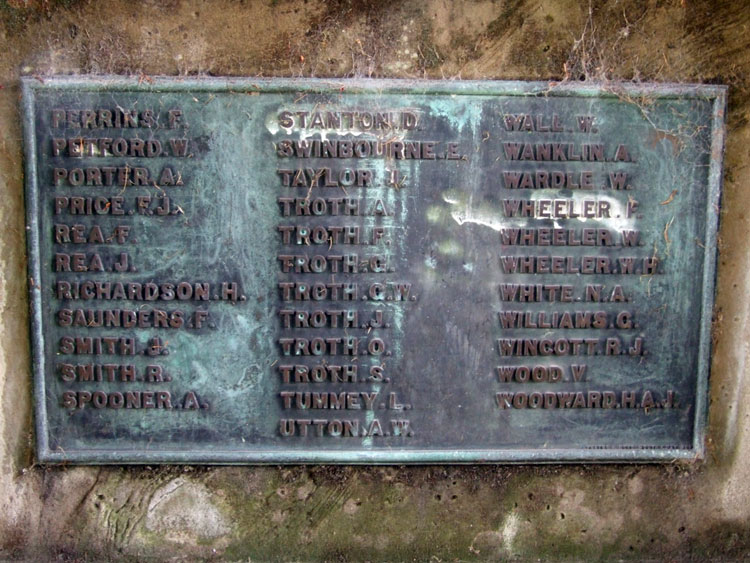 Private Tummey's Name on the Bromsgrove (All Saints' Churchyard) War Memorial