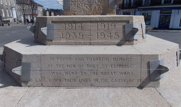 The Dedication on the War Memorial for Bury St. Edmunds (Suffolk)