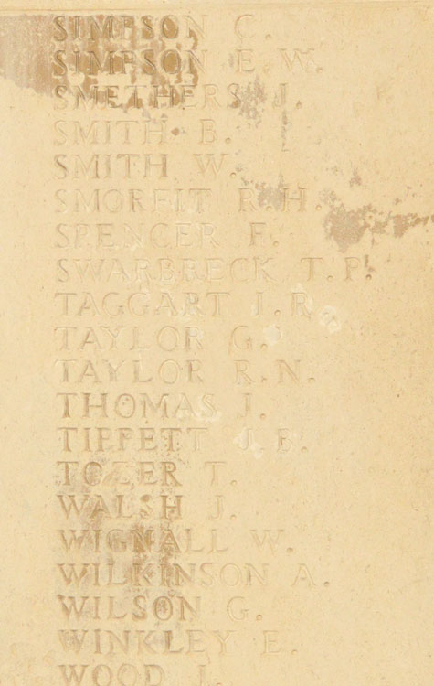 Yorkshire Regiment Names on the Cambrai Memorial (4).