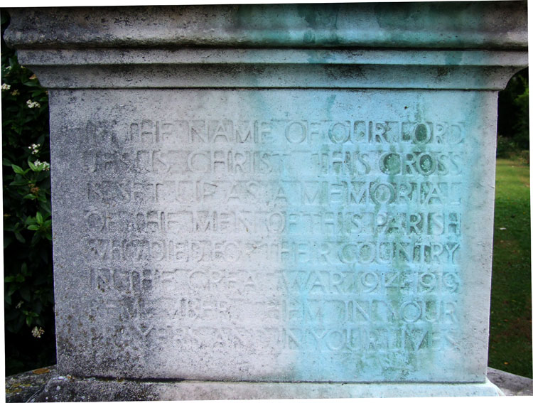 The Dedication on the Memorial Outside St. Giles' Church, Cambridge