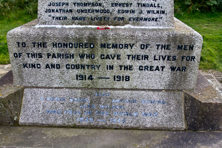 The Dedication and Second World War Commemorations on the Castleton and Danby War Memorial