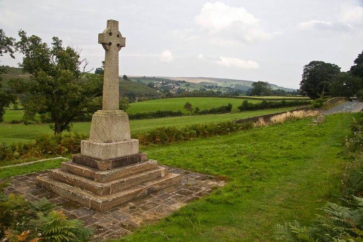 The Castleton and Danby War Memorial and the VIew Towards Danby