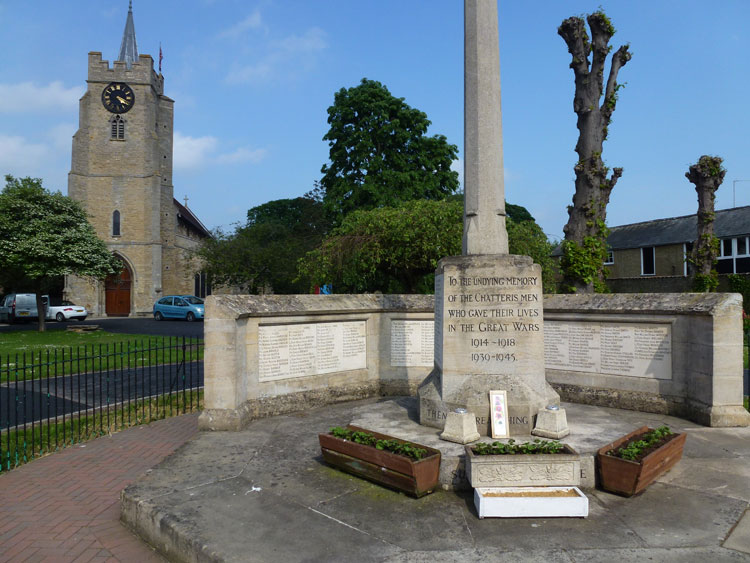 The War Memorial for Chatteris (Cambridgeshire) in front of St. Peter's Church
