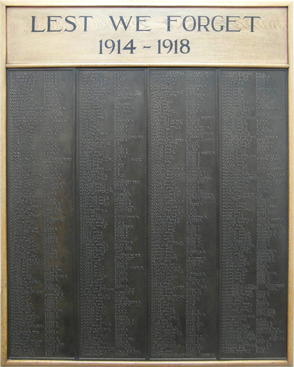 The First World War Memorial for Chelmsford (Essex)