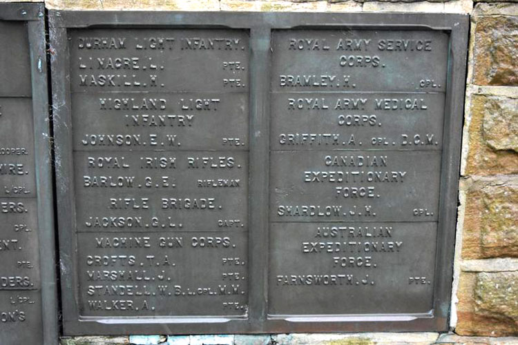 Private A Walker's Name on the Clay Cross Memorial