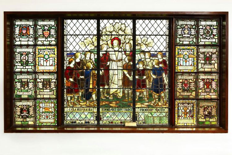 The War Memorial Window in the Chapel of Clayesmore School, Iwerne Minster (Dorset)