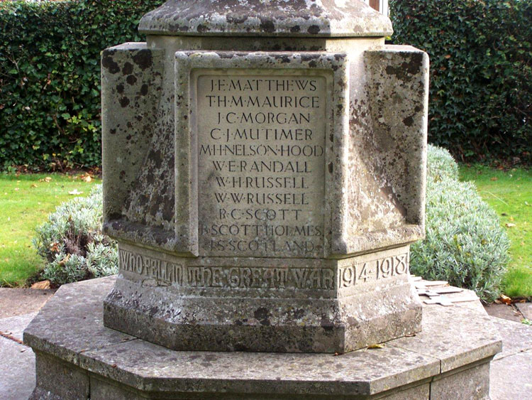 Captain Morgan's Name on the War Memorial for Claygate (Surrey)