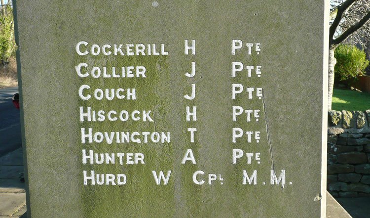 The Names on the Cloughton War Memorial (1)