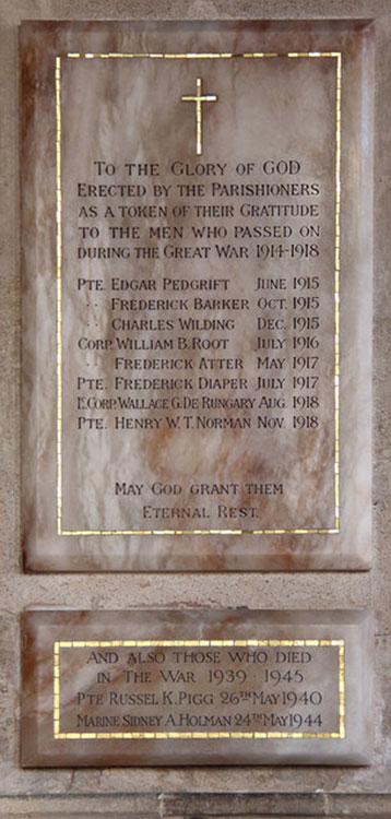 The War Memorial in All Saints' Church, Cockley Cley (Norfolk)