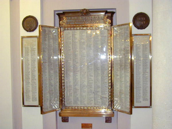 The Names of Those Commemorated as Having Last Their Lives in the First World War.