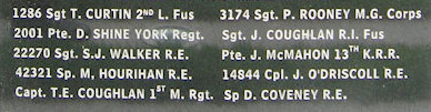 Private Shine's Name on the Great War Memorial, Cork (Eire)