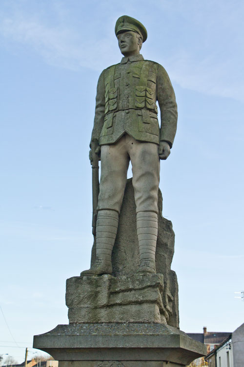The Sculpture of a Soldier on the Coundon & Leeholme War Memorial