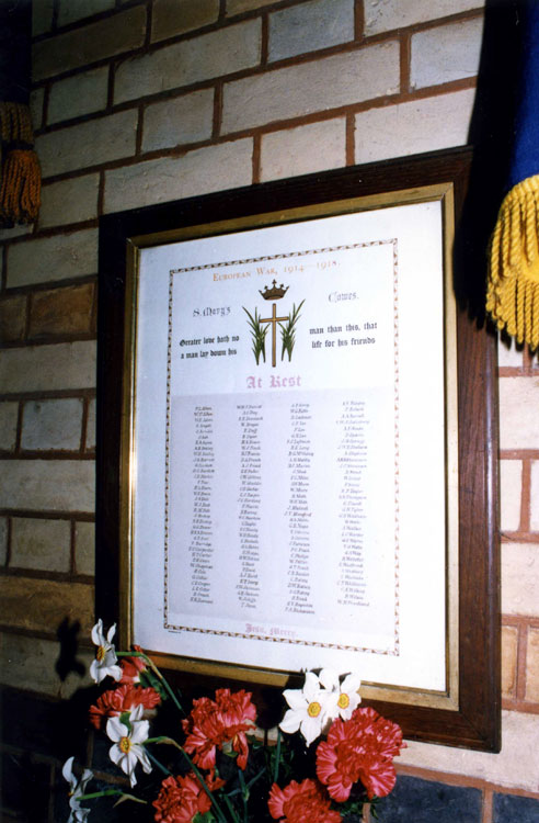 The War Memorial in St. Mary's Church, Cowes (IOW)