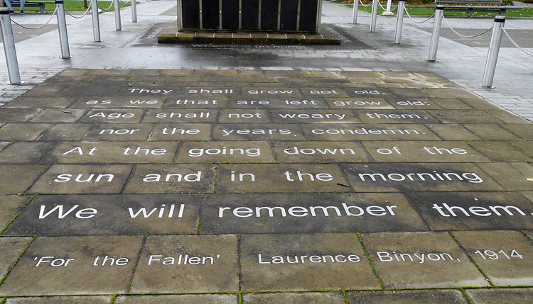 Paving at the Base of the War Memorial for Crewe (Cheshire)