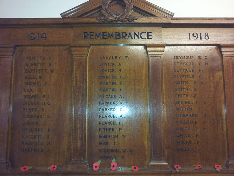 The Crowthorne Church of England Primary School First World War Memorial