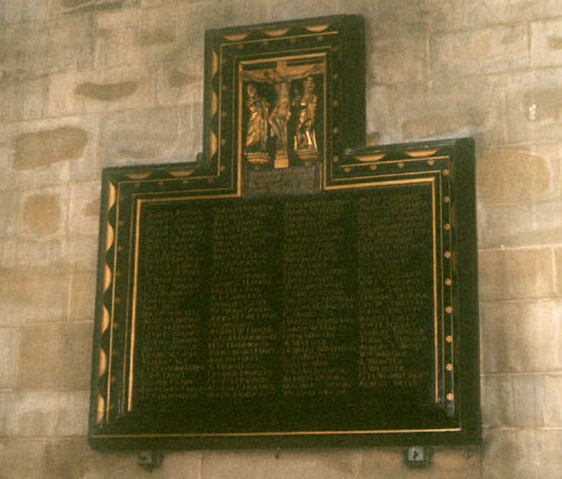 The War Memorial in St. Paul's Church, Daybrook (Notts)