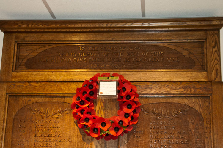 The Dedication on the First World War Memorial for Deaf Hill (Trimdon Station), Co. Durham.