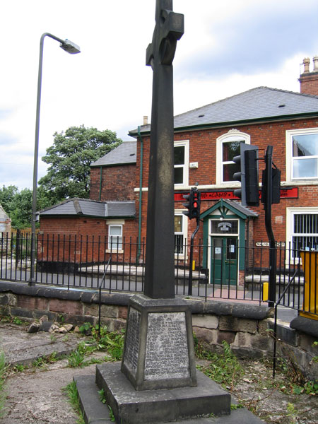 The War Memorial outside St. James's Church, Derby (Malcolm Street).