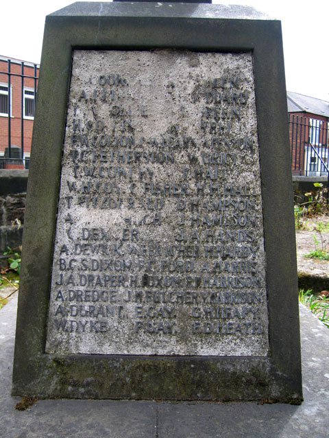 The War Memorial outside St. James's Church, Derby (Malcolm Street) with Pte Dredge's Name On It.