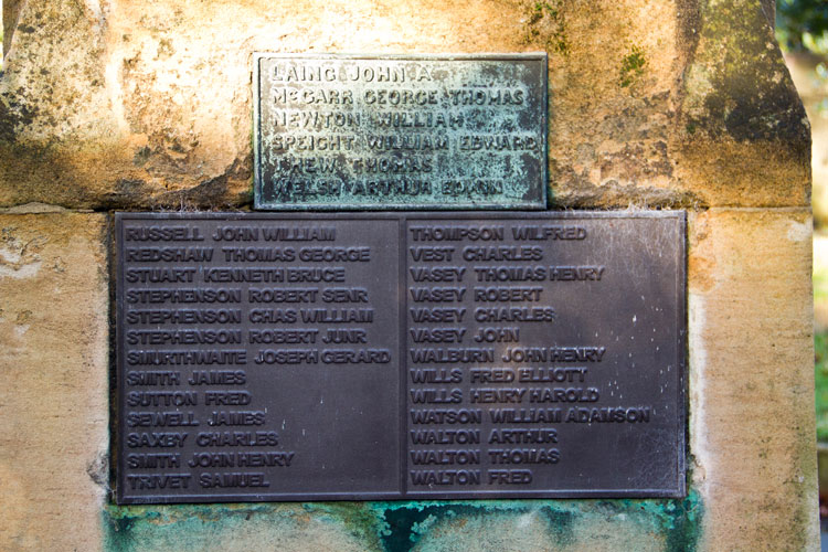 One of the Replacement Plaques on the First World War Memorial in St. Oswald's Churchyard, Durham