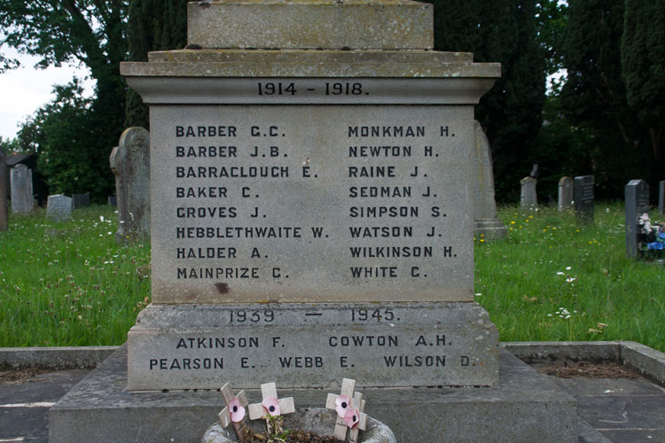 The Memorial at the Church of St. John the Baptist, East Ayton