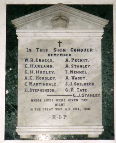 The Memorial in St. Mary's Church, Ebberston.