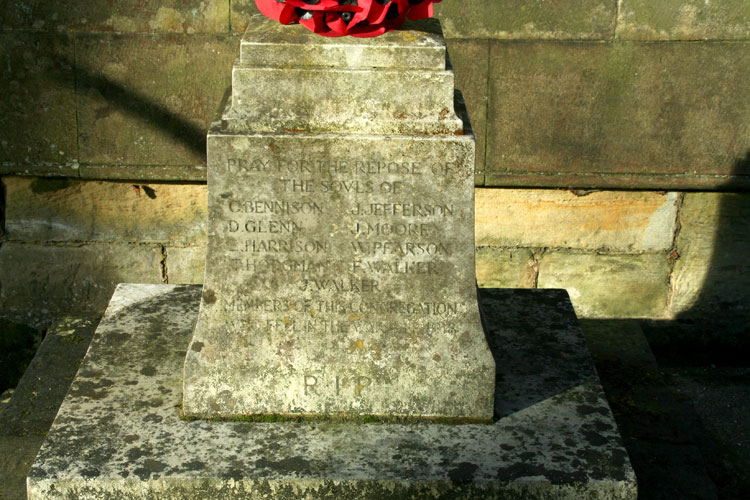 The Memorial outside St. Hedda's Church, Egton Bridge.