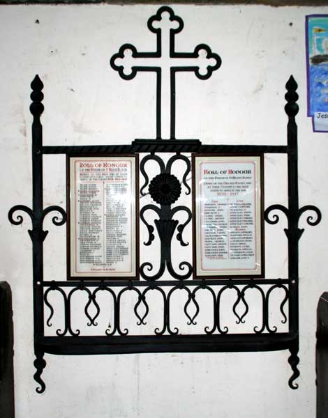 The Memorials for both the First and Second World Wars in St. Hilda's Church, Egton