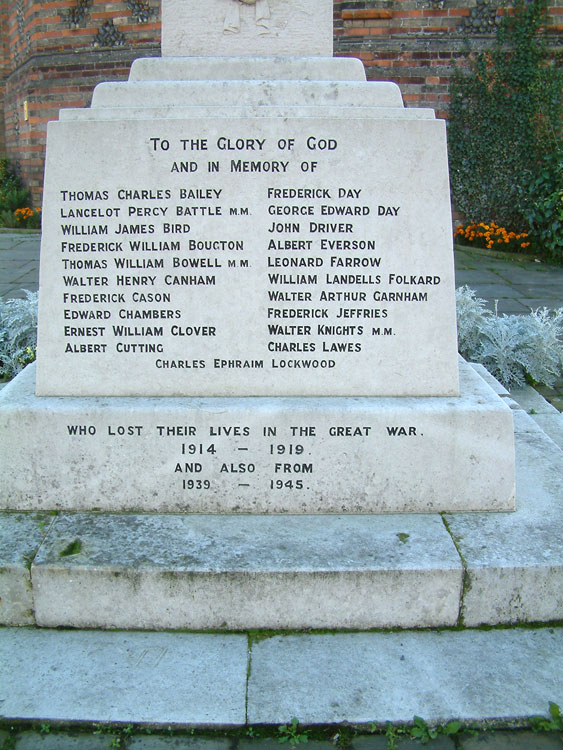 The Dedication on the Eye War Memorial