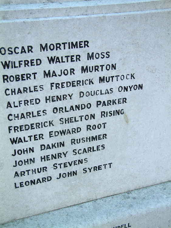 Private Murton's Name on the Eye War Memorial