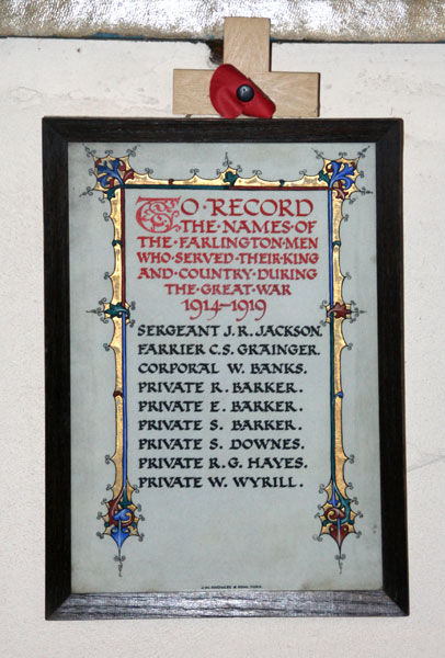 The War Memorial Inside St. Leonard's Church, Farlington. (2)