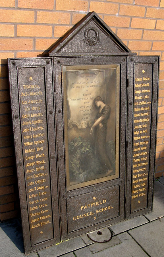 The War Memorial for Fatfield Council School (County Durham)